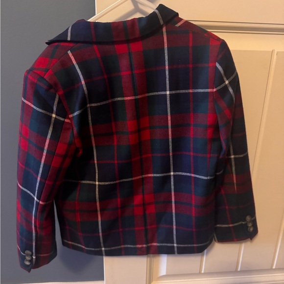 Janie and Jack Red and Blue Plaid Blazer - Picture 3 of 3